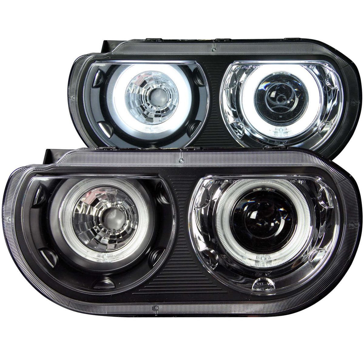 2008-2014 Dodge Challenger Projector Headlight Set W/Halo