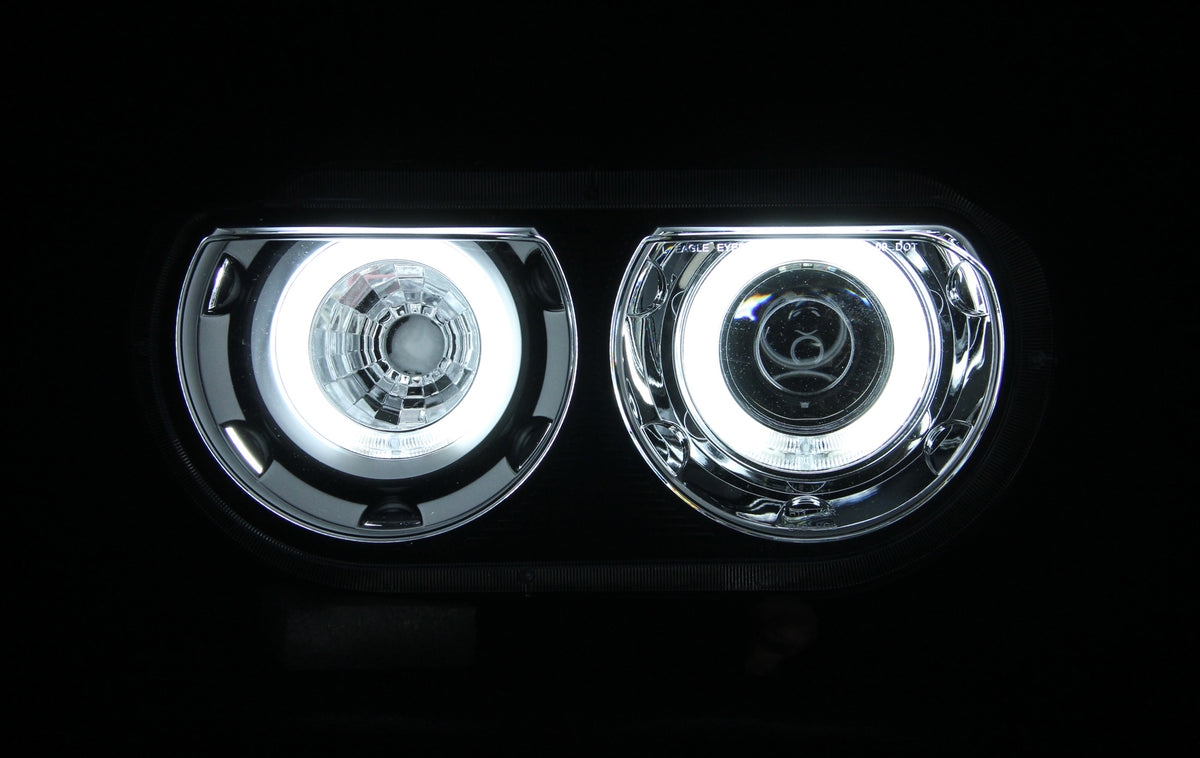 2008-2014 Dodge Challenger Projector Headlight Set W/Halo