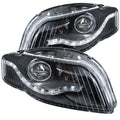 2006-2008 Audi A4 Projector Headlight Set W/2 Halos