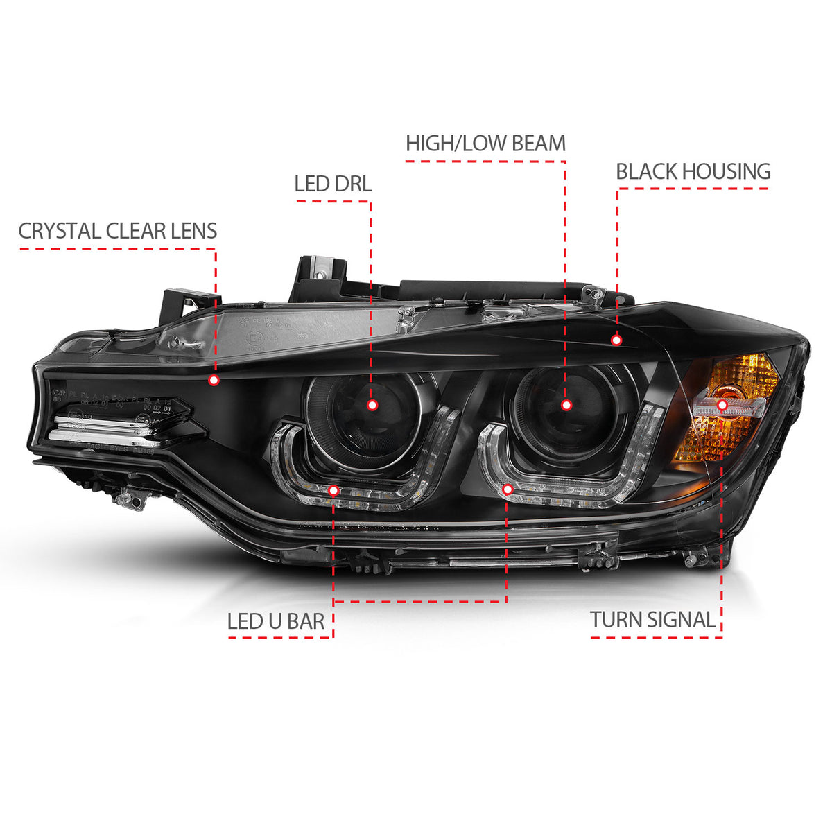 2012-2015 BMW 320i / 2013-2015 BMW 320i xDrive / 2014-2015 BMW 328d Projector Headlight Set