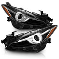 2014-2017 Mazda 3 Projector Headlight Set W/ LED Halo