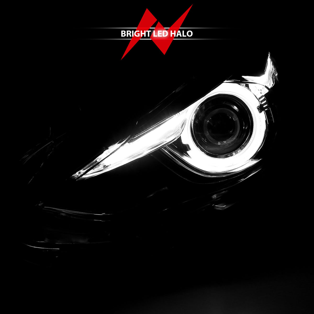 2014-2017 Mazda 3 Projector Headlight Set W/ LED Halo