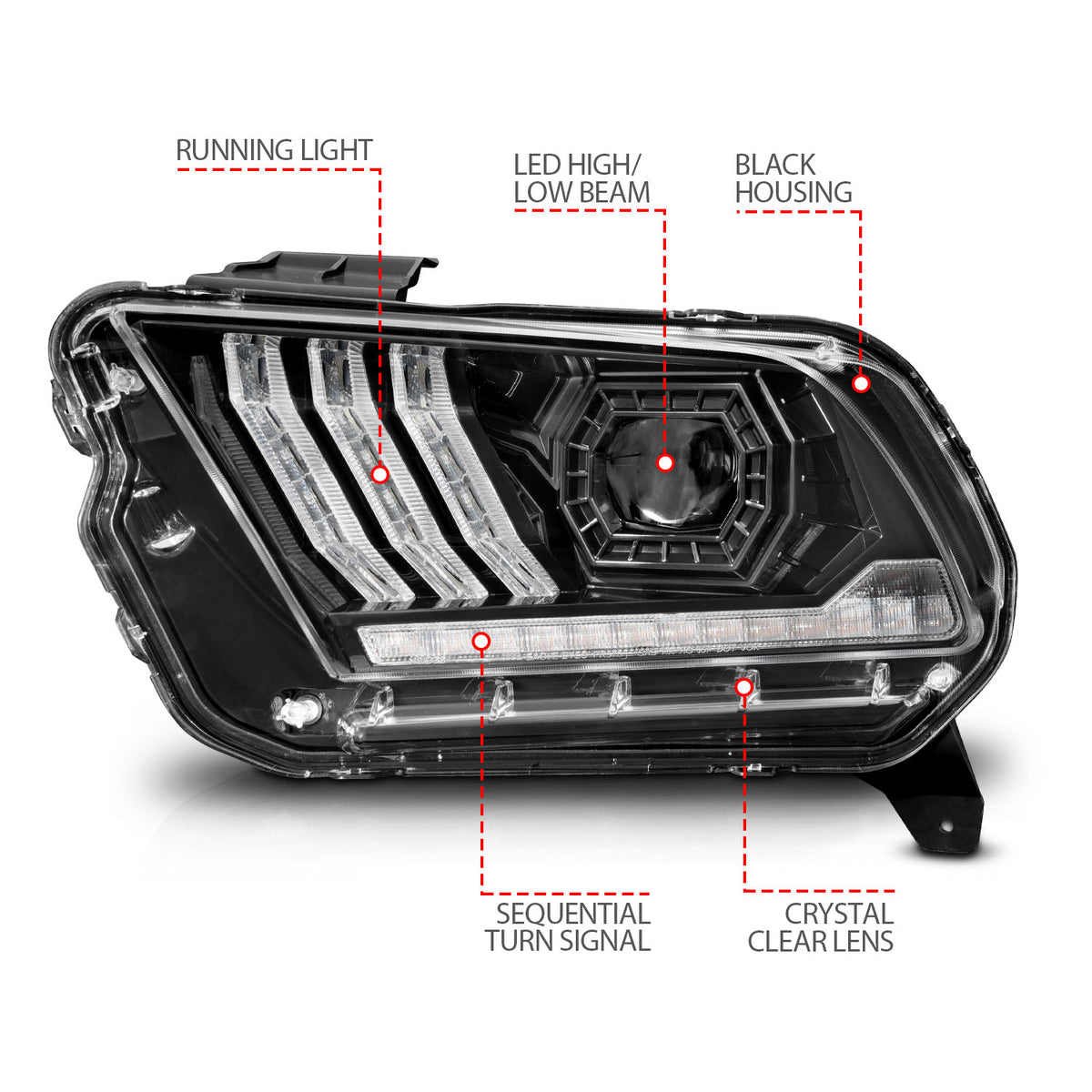 2013-2014 Ford Mustang LED Projector Headlight Set