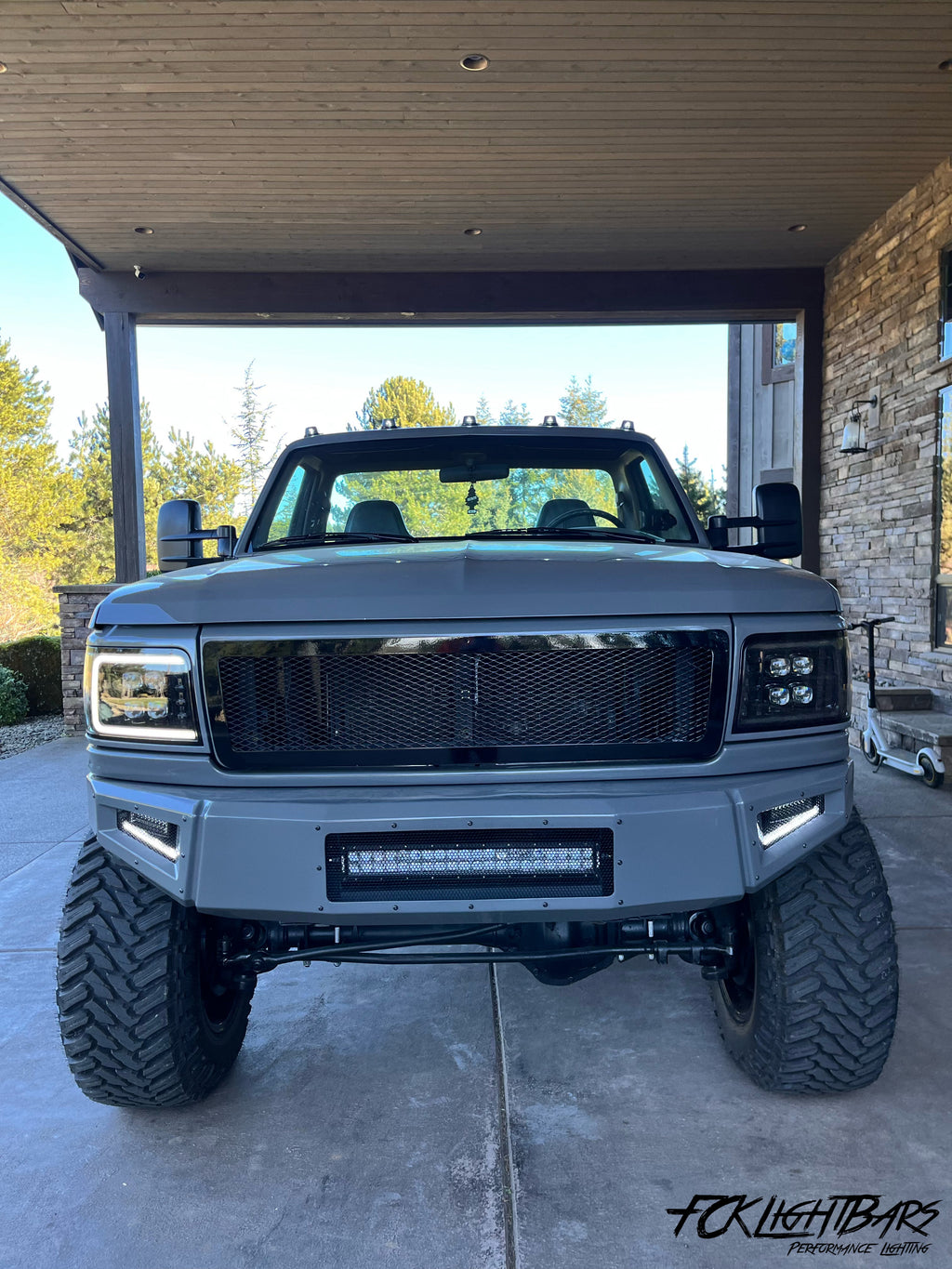 FCK Lightbars Chase Light Bar – Amber/White LED Light Bar with Strobe (20"–50")