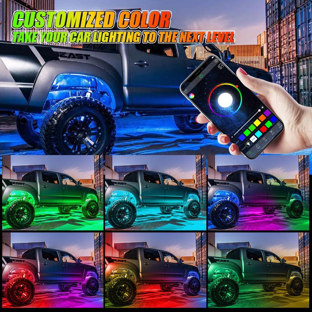 Auxbeam Magic Dream Color RGB Underglow Lights LED Strip Lights Kit