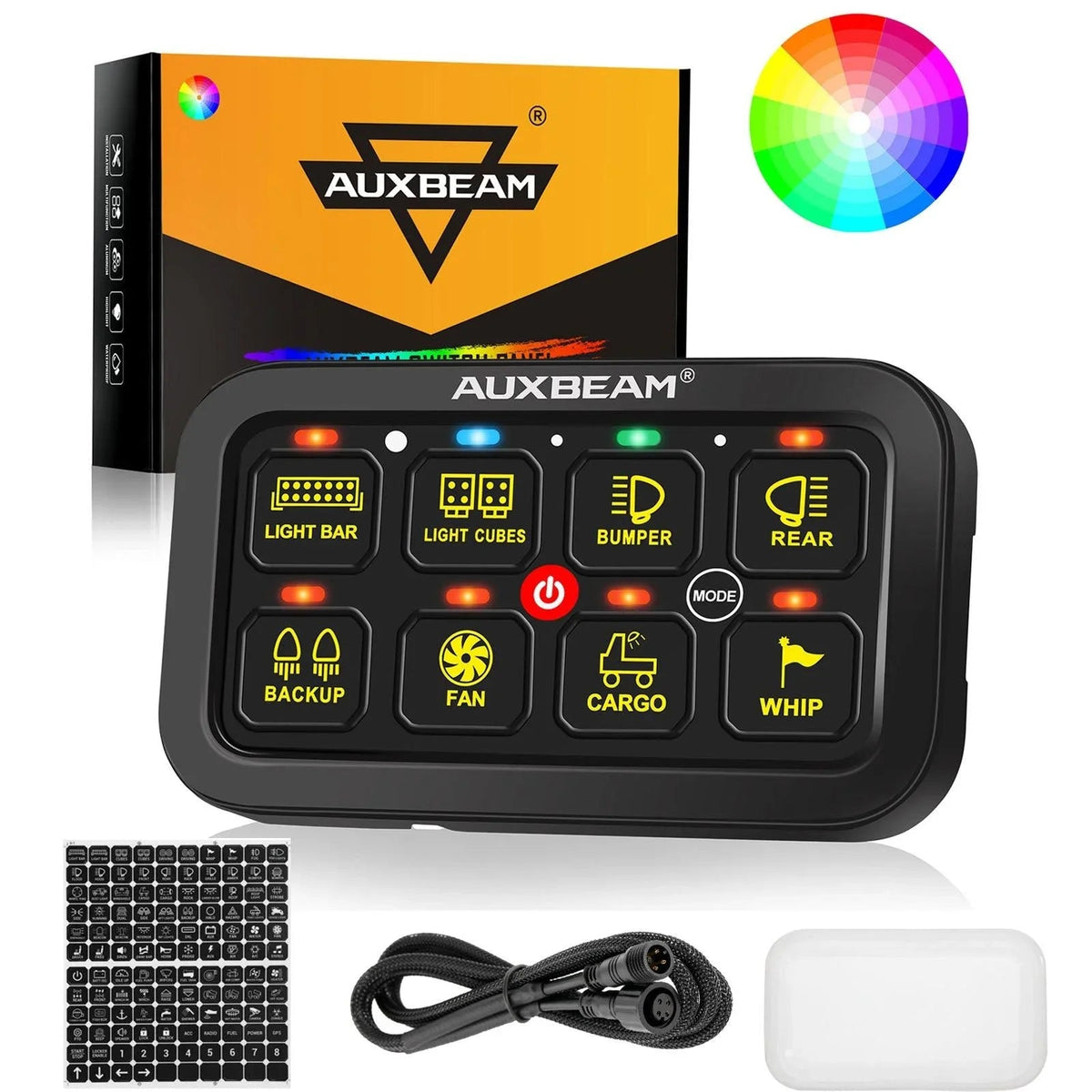 Auxbeam RGB Series 4/6/8/12 Gang LED Switch Panel