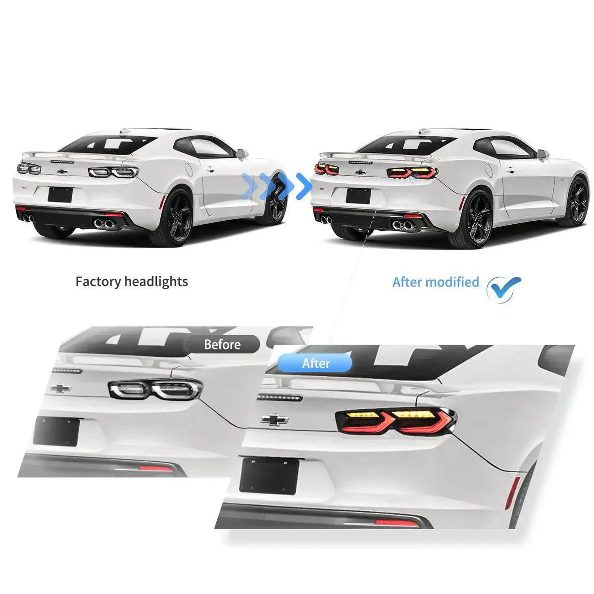 Vland LED Tail Light Assembly for 2019-2024 Chevrolet Camaro