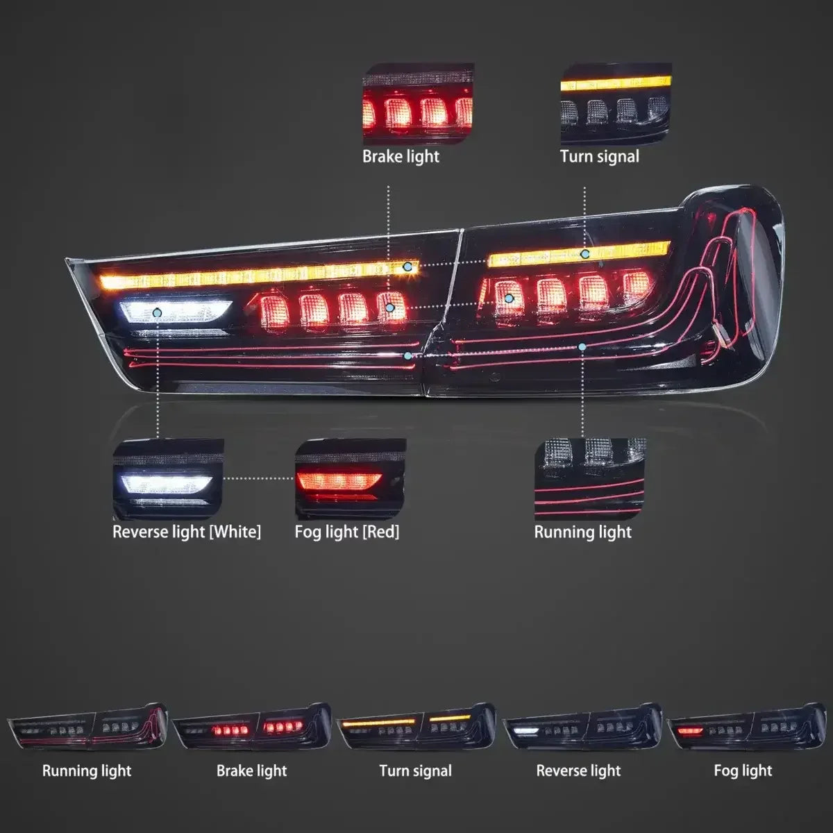 Vland LED Laser Tail Lights Assembly CSL Style for 2019-UP BMW 3-Series G20/G80