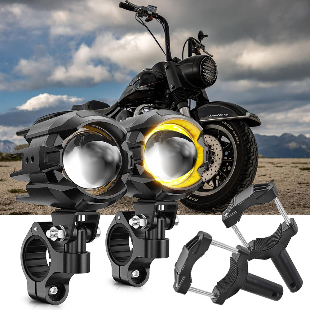 Auxbeam Motorcycle LED Spotlight Light 3+5 for 1999 Harley Road King Classic