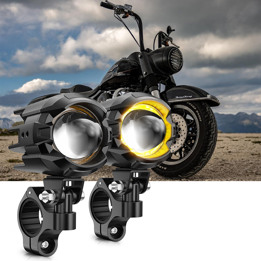 Auxbeam Motorcycle LED Spotlight Light 3+5 for 1999 Harley Road King Classic
