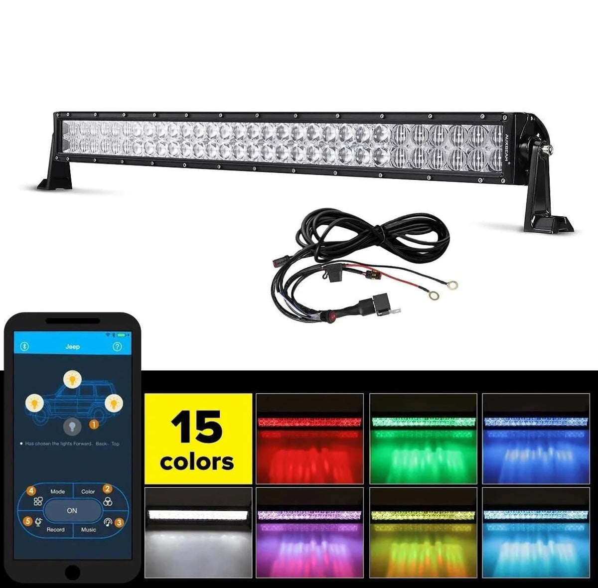 Auxbeam V-Series RGB Color Changing Off Road LED Light Bar