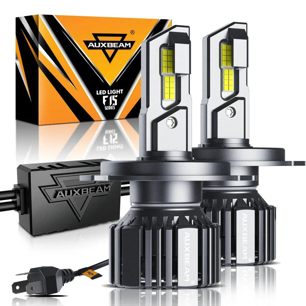 Auxbeam H4/HB2/9003 LED Headlight Bulbs 90W F15 Series Smaller Size 2 Bulbs