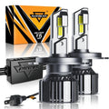 Auxbeam H4/HB2/9003 LED Headlight Bulbs 90W F15 Series Smaller Size 2 Bulbs