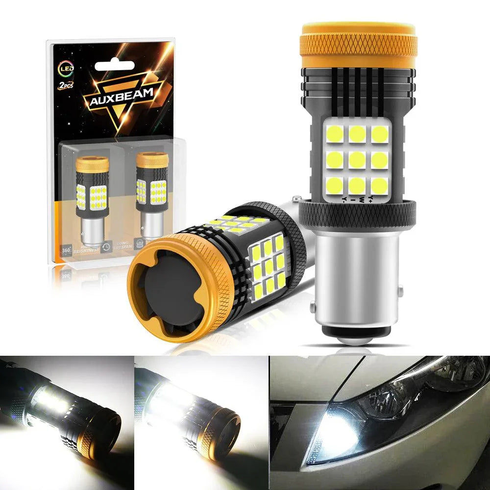 Auxbeam 1157 BAY15D 1156 BA15S BAU15S White Amber Red No Hyper Flash LED Turn