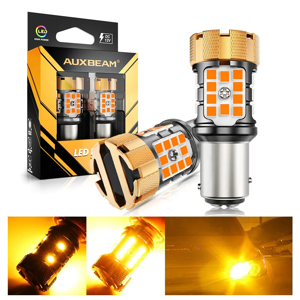 Auxbeam 1157 BAY15D 1156 BA15S BAU15S White Amber Red No Hyper Flash LED Turn