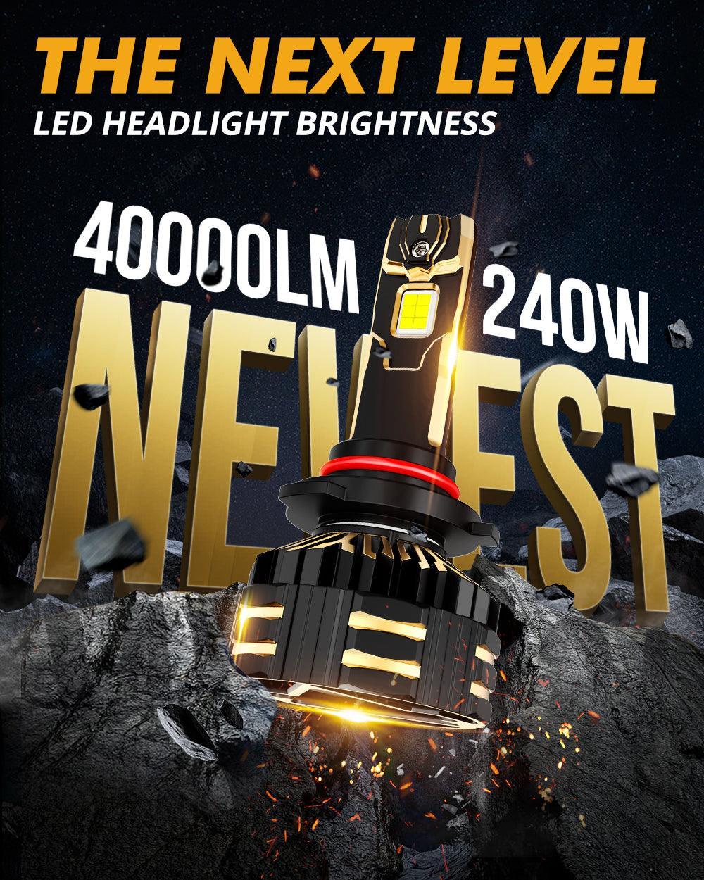 Auxbeam 9005+H11 LED Headlight Bulbs 240W GX-ULTRA Series 4 Bulbs