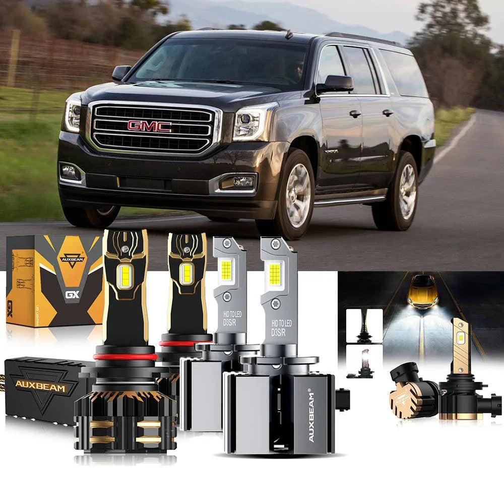 Auxbeam LED Headlight Bulbs Bundle for 2017-2018 GMC Yukon XL HID 9005 D3S