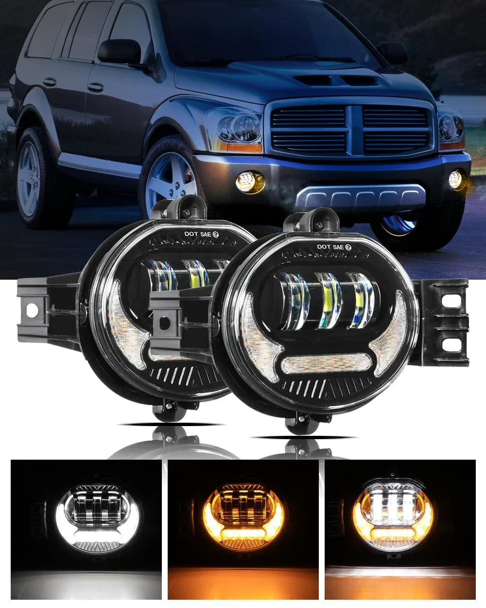 Auxbeam LED Fog Light Assembly for Dodge Ram 1500 2002-2008, Dodge Ram 2500/3500