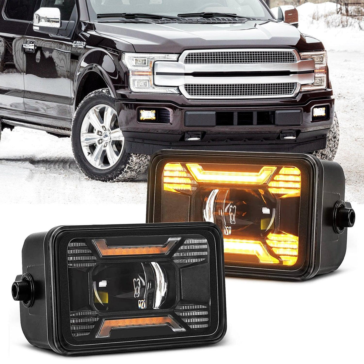 Auxbeam 60W LED Fog Lights with DRL/ Turn Signal for Ford F150 2015-2020