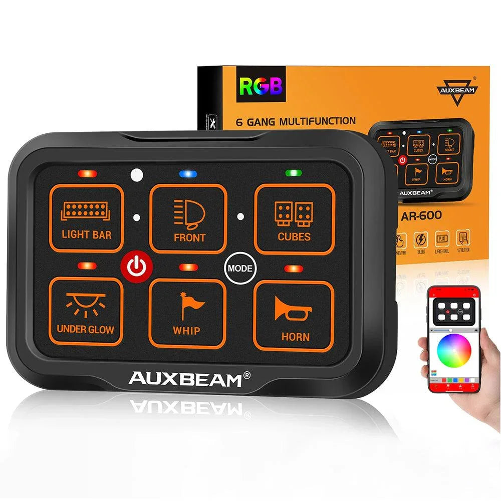 AR Series 6 Gang (AR-600) RGB Switch Panel with APP, Toggle/ Momentary/ Pulsed Mode Supported (One-Side Output))