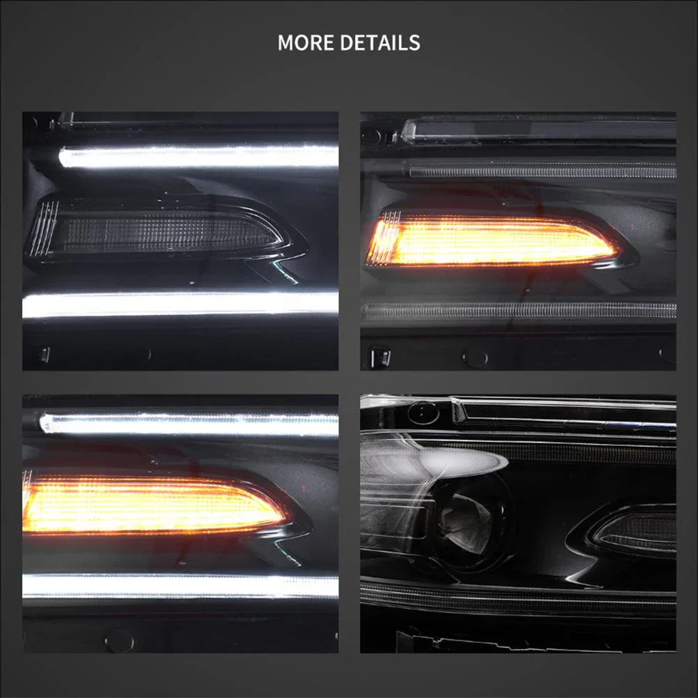 Vland LED Headlight Assembly Dual Beam for 2015-2023 Dodge Charger 7th Gen (LD)