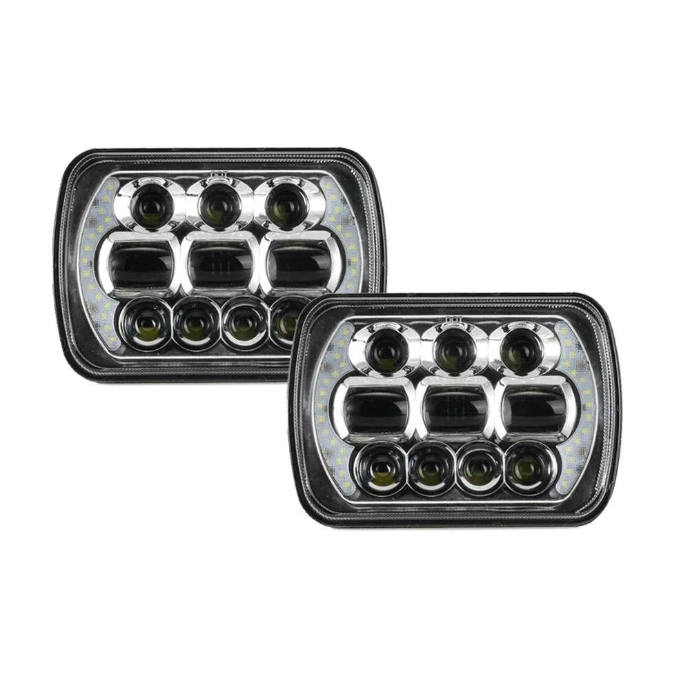 Auxbeam 65W 7x6 LED Hi-Lo Beam Headlights with DRL for Toyota Pickup Truck