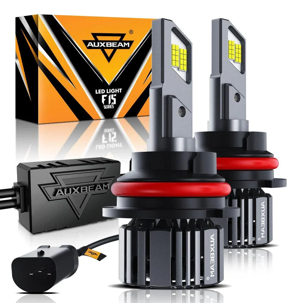 Auxbeam 9007/HB5 LED Headlight Bulbs 90W F15 Series Smaller Size 2 Bulbs