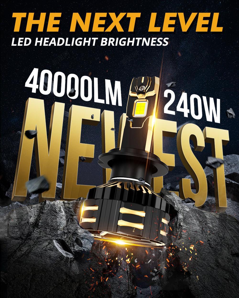 Auxbeam H7 LED Headlight Bulbs 240W GX-ULTRA Series 2 Bulbs