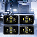 Auxbeam 4X6 Inch 55W Rectangular LED Headlight Dot Approved Black