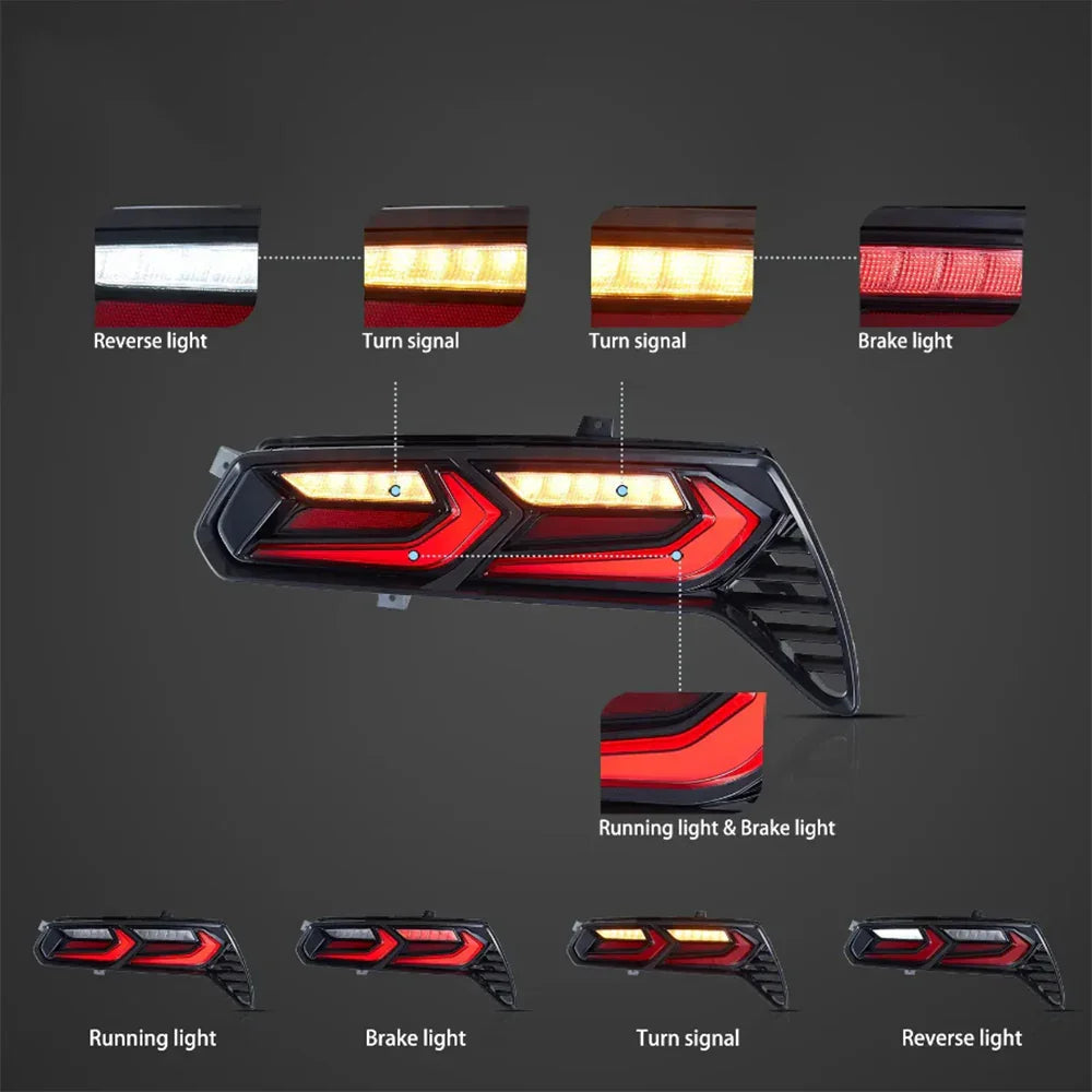 Vland LED Tail Light Assembly for 2014-2019 Chevorlet Corvette C7