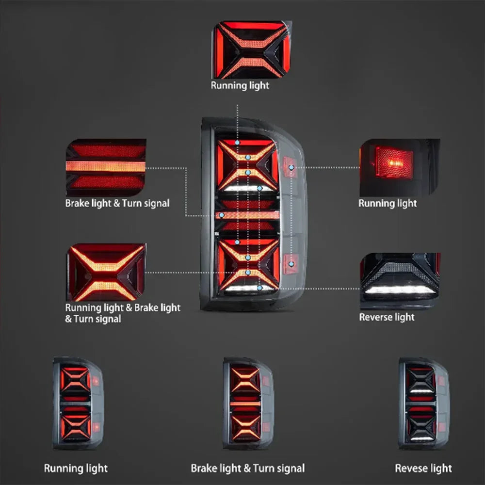 Vland LED Tail Light Assembly for 2014-2018 Chevrolet Silverado