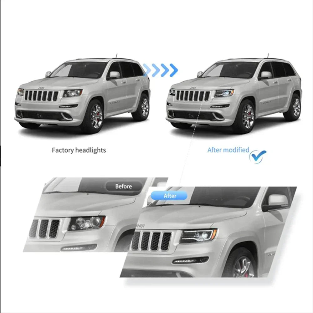 Vland LED Headlight Assembly Full LED for 2011-2013 Jeep Grand Cherokee (WK2)