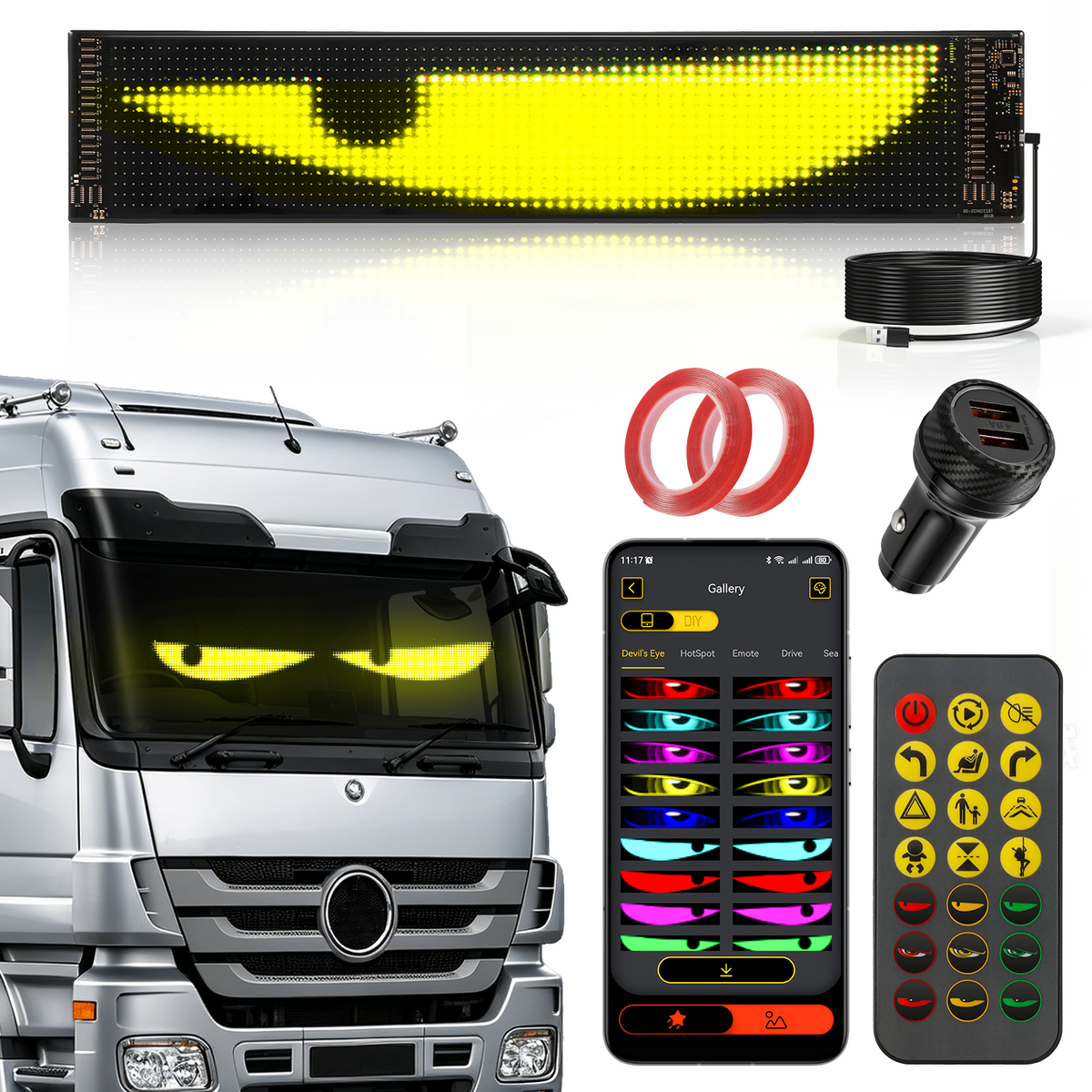 Auxbeam Single Pack Devil's Eye Atmosphere Light Flexible Programmable USB APP