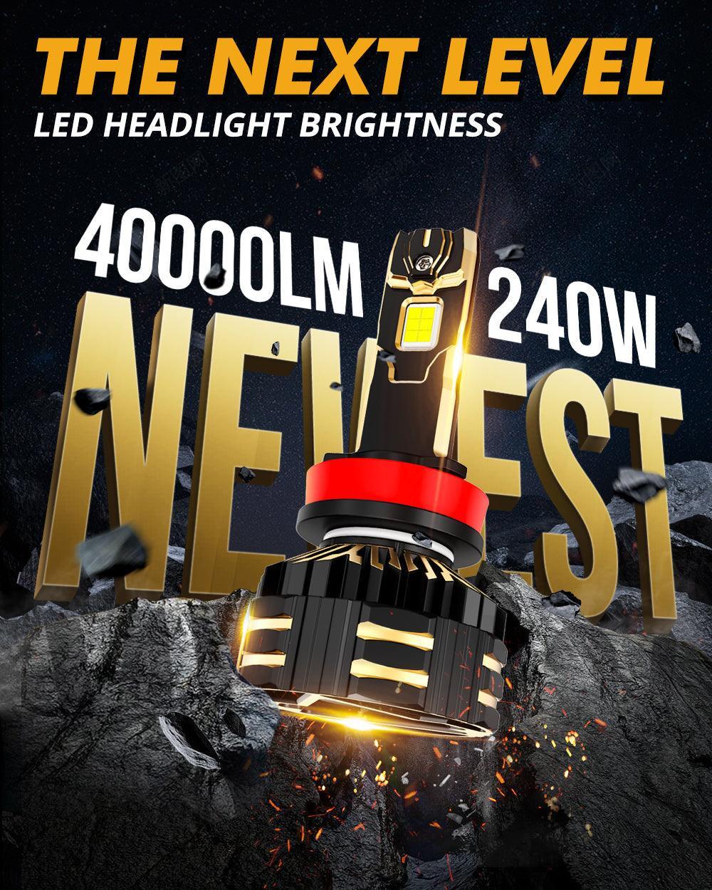 Auxbeam H11+H11 LED Headlight Bulbs 240W GX-ULTRA Series 4 Bulbs