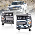 Vland LED Headlight Assembly Dual for 2016-2018 Chevrolet Silverado 1500 4th Gen