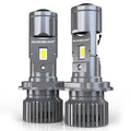 Auxbeam H4/HS1 LED Headlight Bulbs Mini Bi-LED Projector Lens High Low Dual Beam