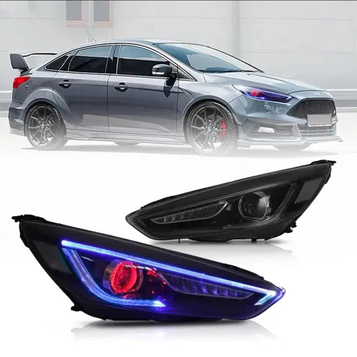 Vland LED Headlight Assembly for 2015-2018 Ford Focus 3rd Gen Mark III Facelift
