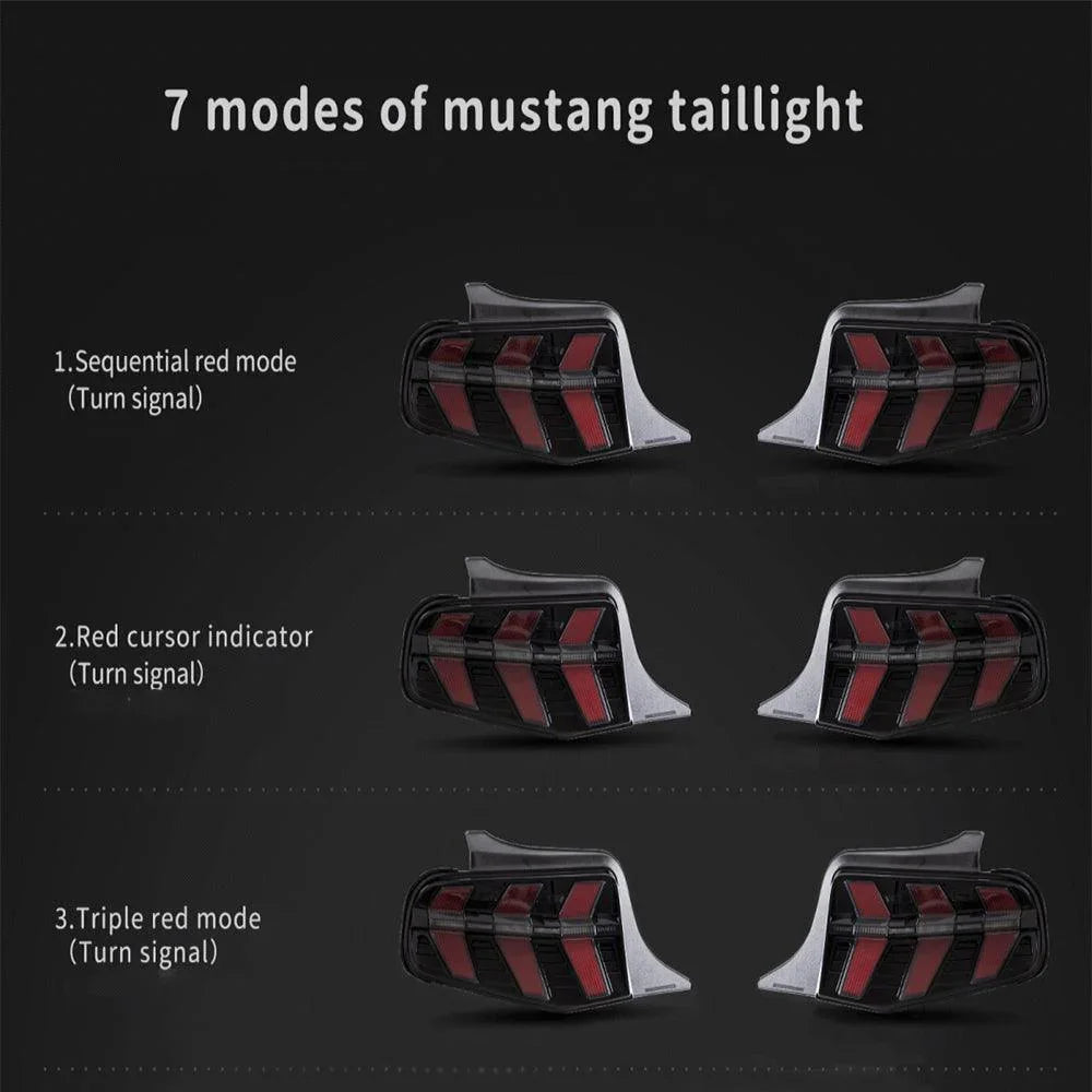 Vland LED Tail Lights Assembly for 2010-2012 Ford Mustang 5th Gen (S-197 II)