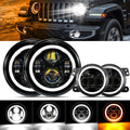 Auxbeam 7'' LED Halo Headlights for Jeep Wrangler2007-2018 JK