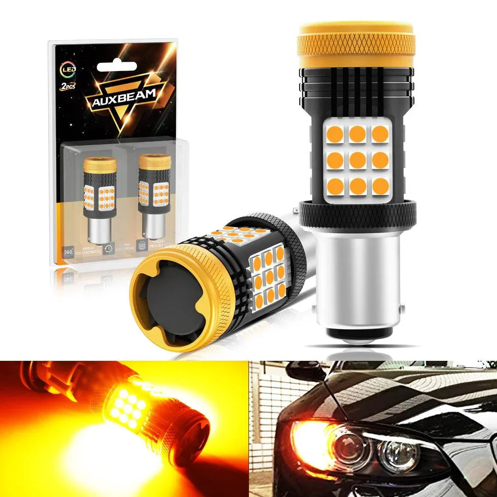 Auxbeam 1157 BAY15D 1156 BA15S BAU15S White Amber Red No Hyper Flash LED Turn