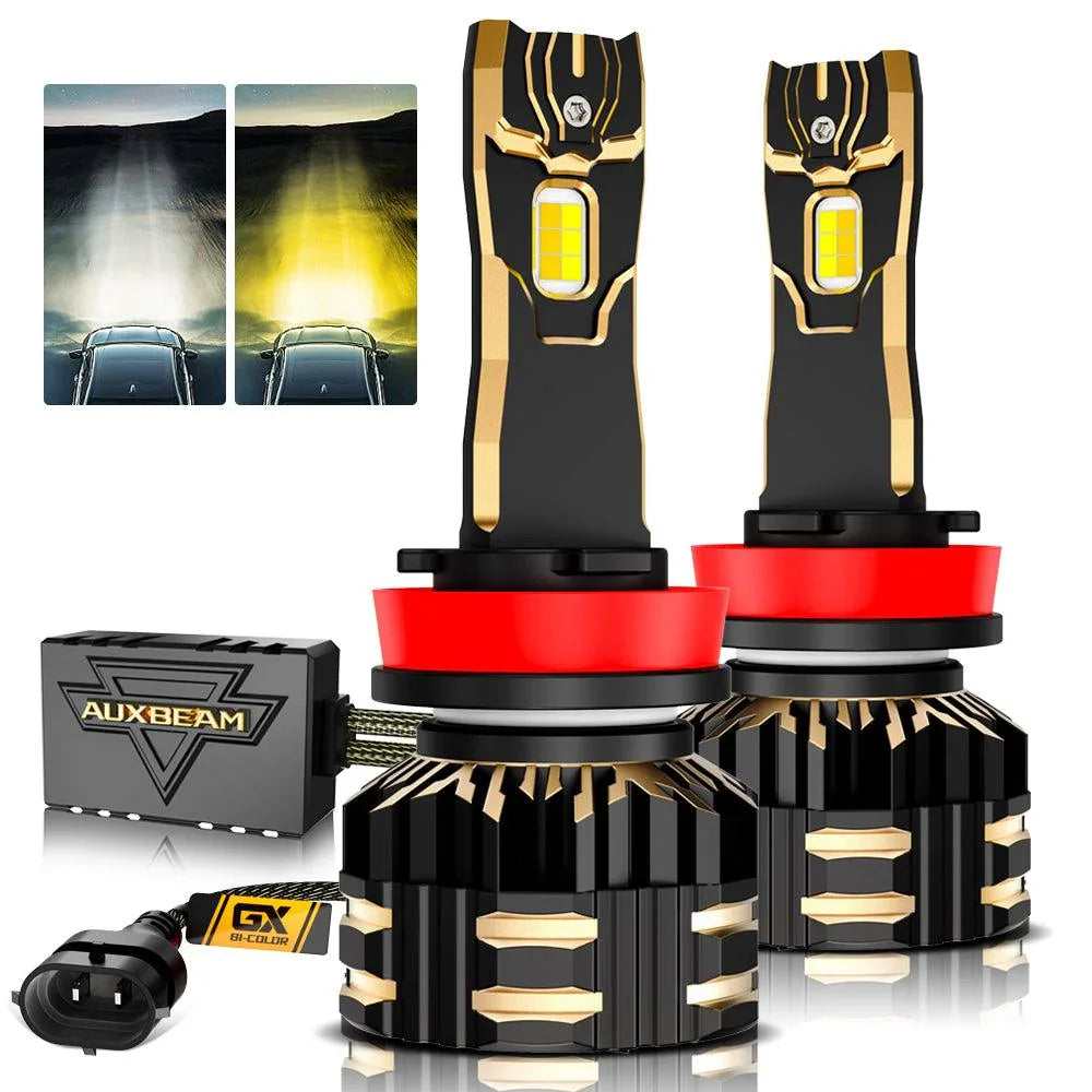 Auxbeam H11/H9/H8/H16JP LED Bulb Fog Lights/Low Beam Lights 110W GX Bi-Color