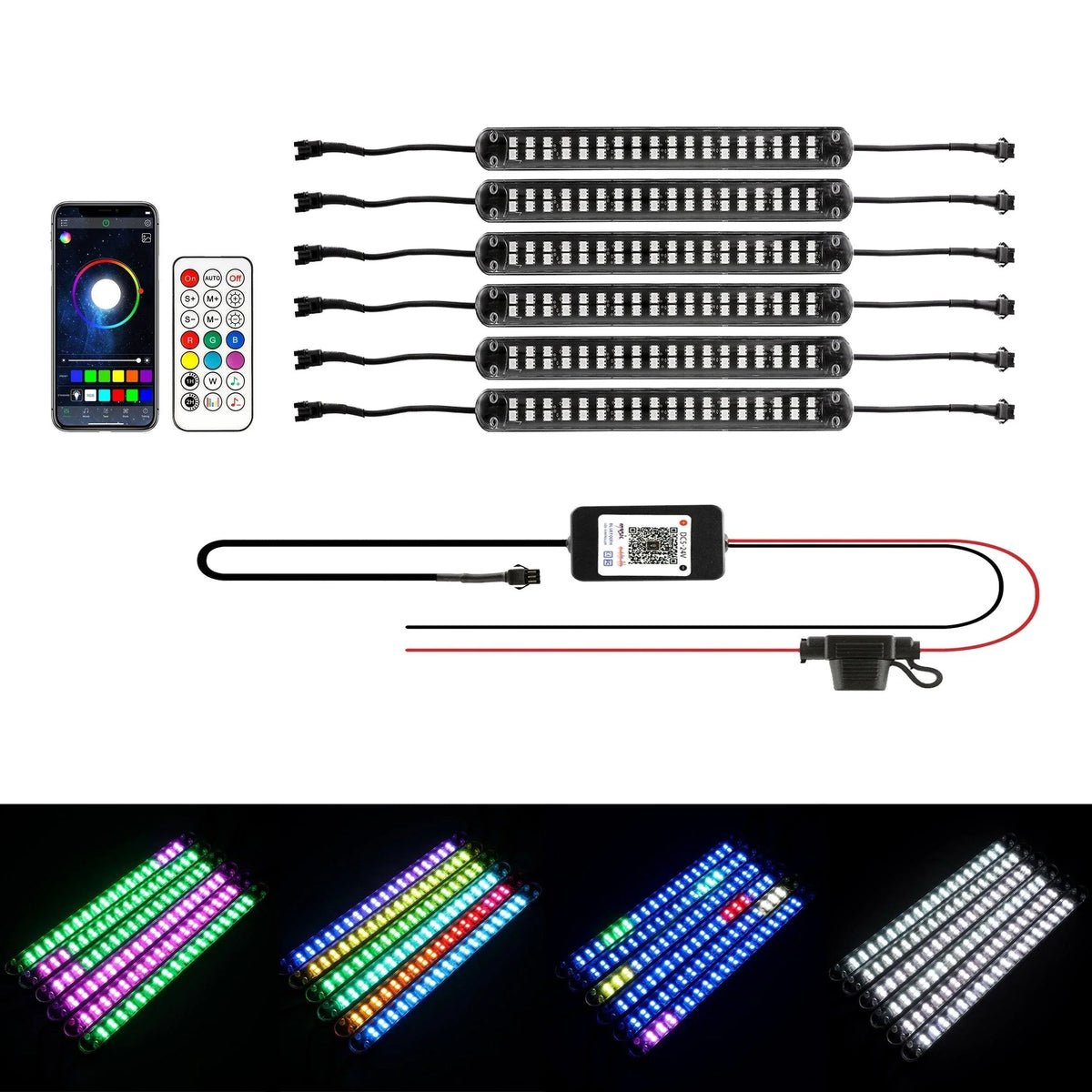 Auxbeam Magic Dream Color RGB Underglow Lights LED Strip Lights Kit