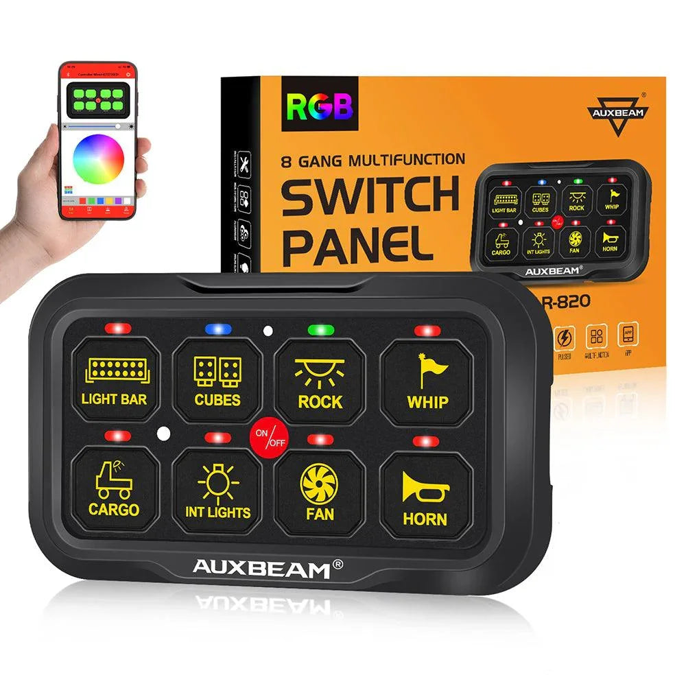 Auxbeam AR Series 6/8 Gang LED Switch Panel, Off Road Light Controller