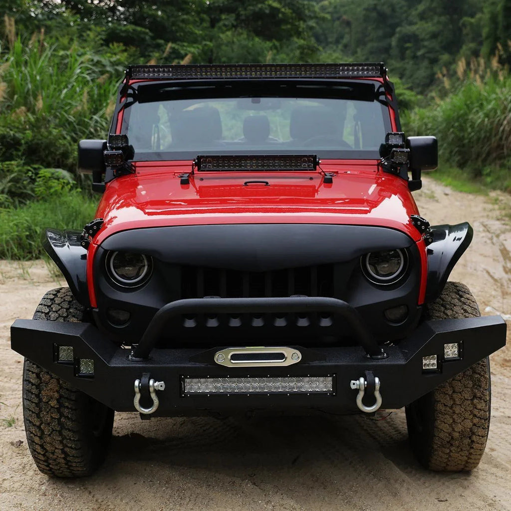Auxbeam Dual A-Pillar Pods Light Windshield Mount for Jeep Wrangler JK 2007-2017