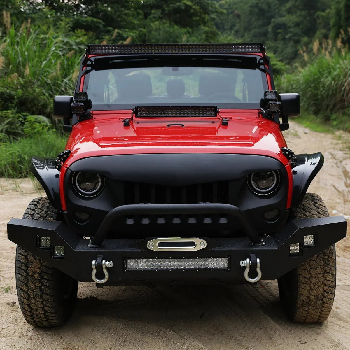 Auxbeam Dual A-Pillar Pods Light Windshield Mount for Jeep Wrangler JK 2007-2017