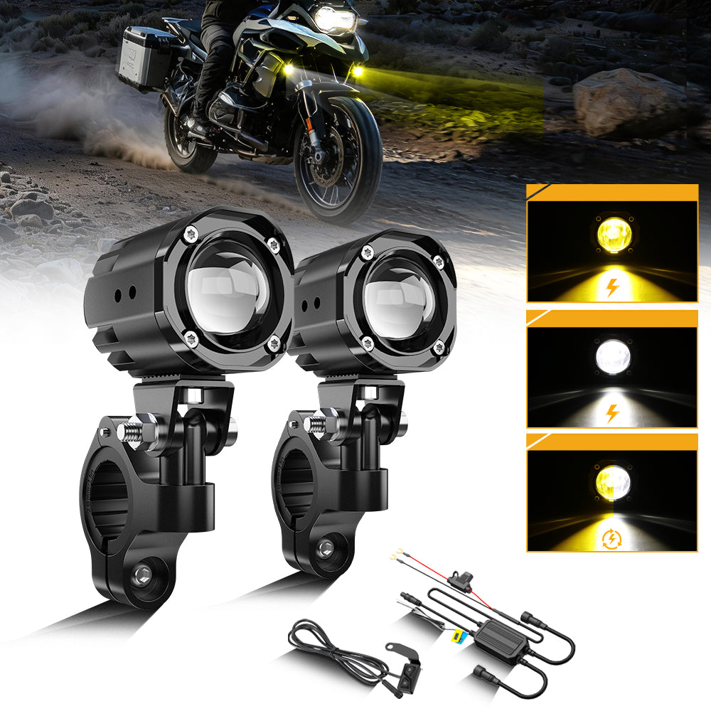 Auxbeam 2 Inch Mini Dual-Color Motorcycle LED Spotlight