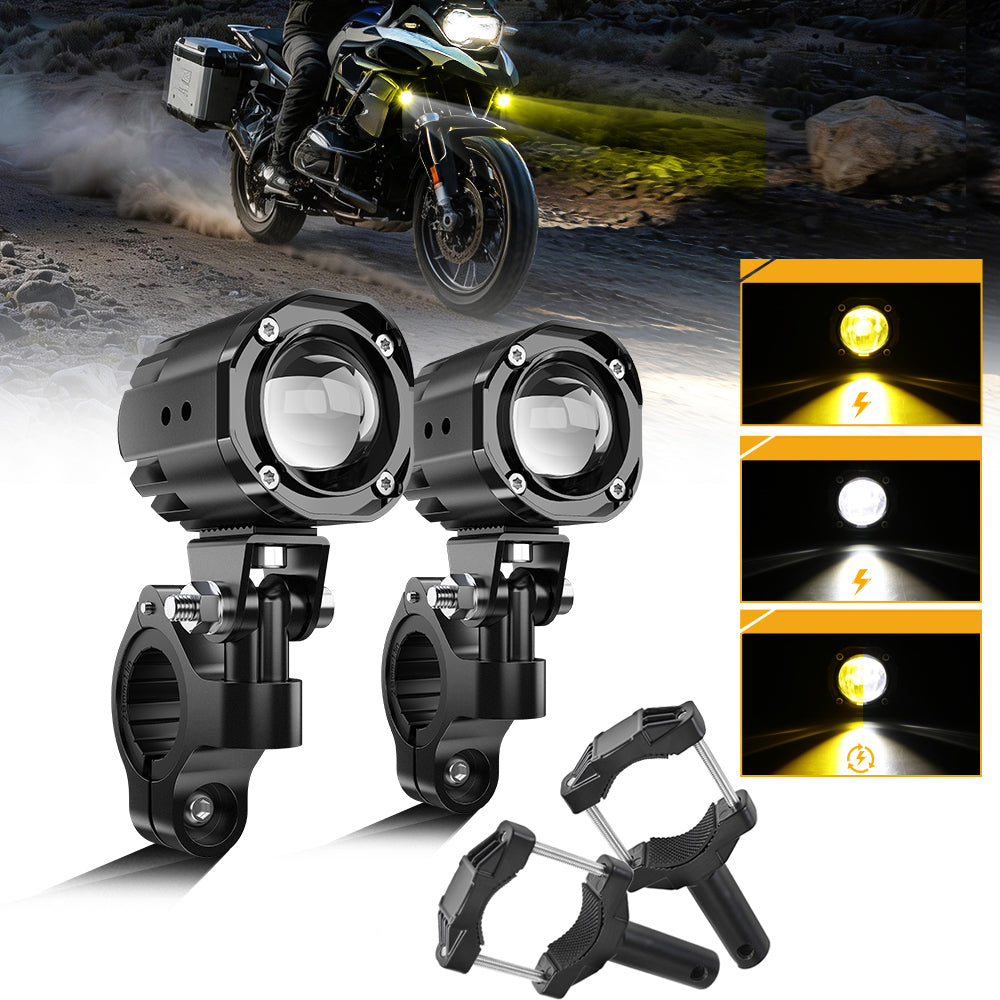 Auxbeam 2 Inch Mini Dual-Color Motorcycle LED Spotlight