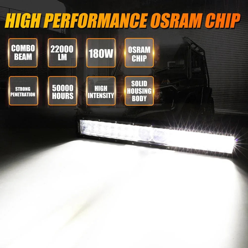 Auxbeam 22 Inch 5D-PRO Series Spot Beam Off Road Led Light Bar+Universal