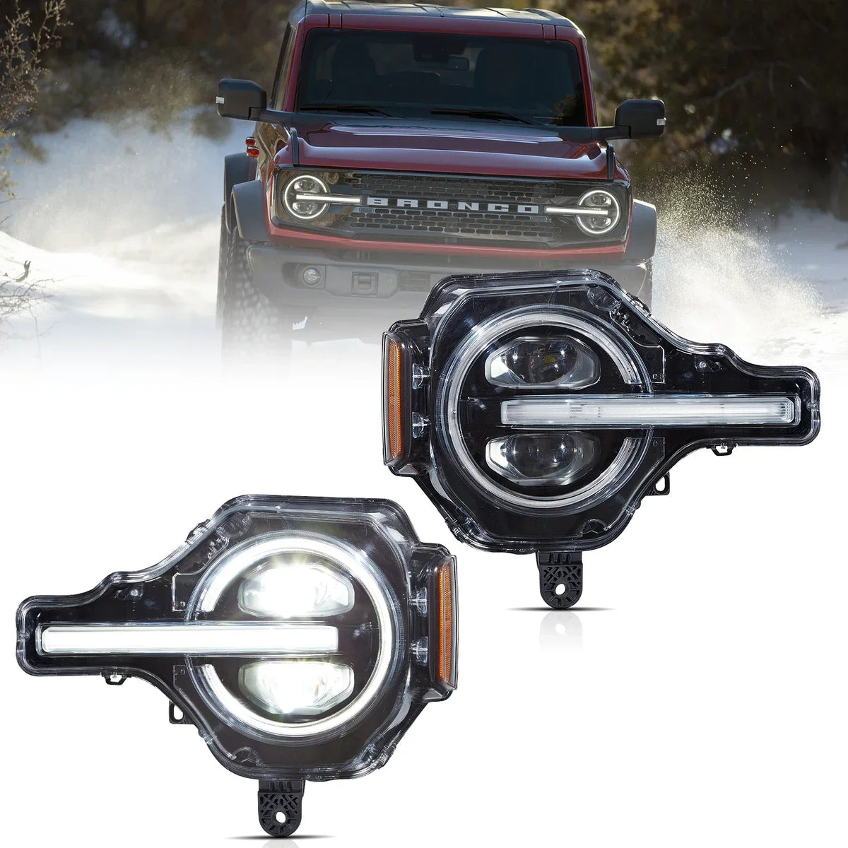 Vland LED Headlight Assembly for 2020-2024 Ford Bronco