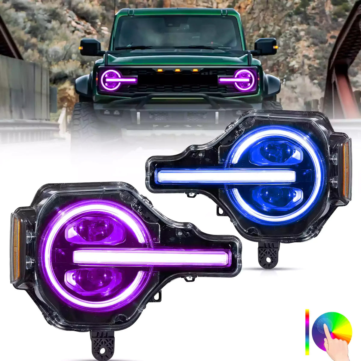 Vland LED Headlight Assembly for 2020-2024 Ford Bronco